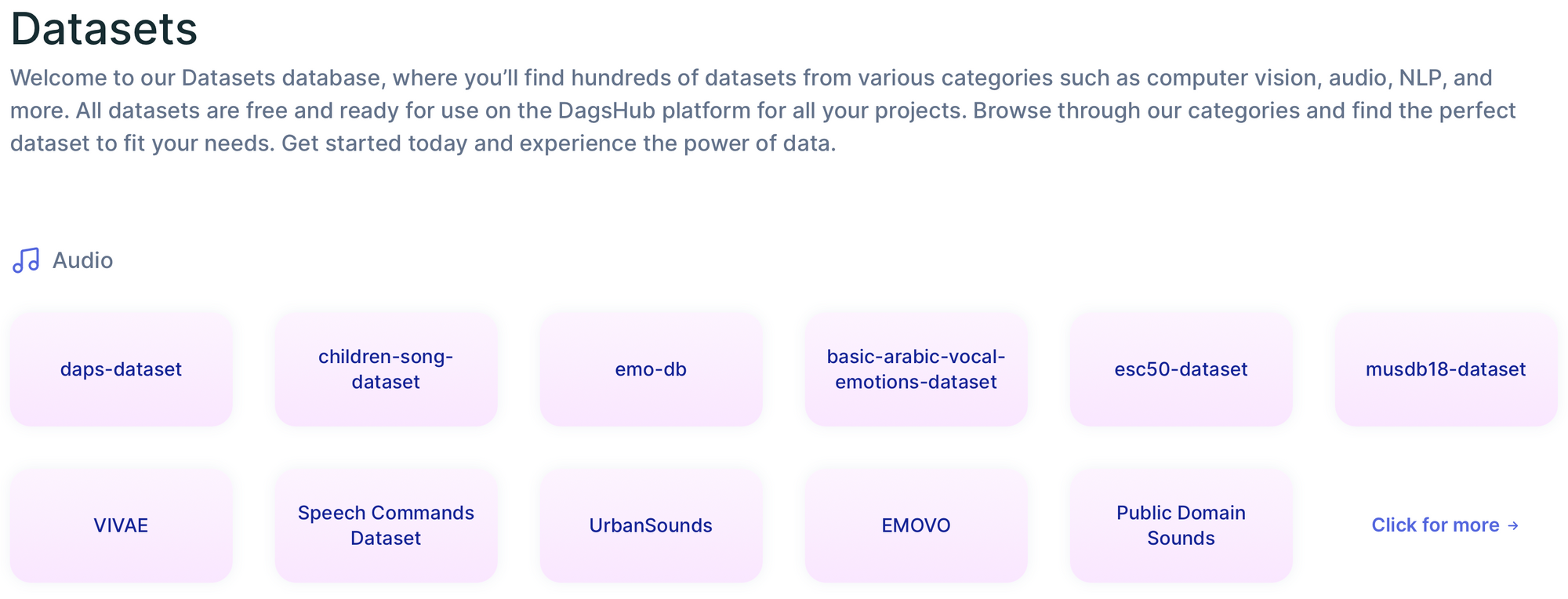 来自AWS的音频数据集-在DagsHub上可用