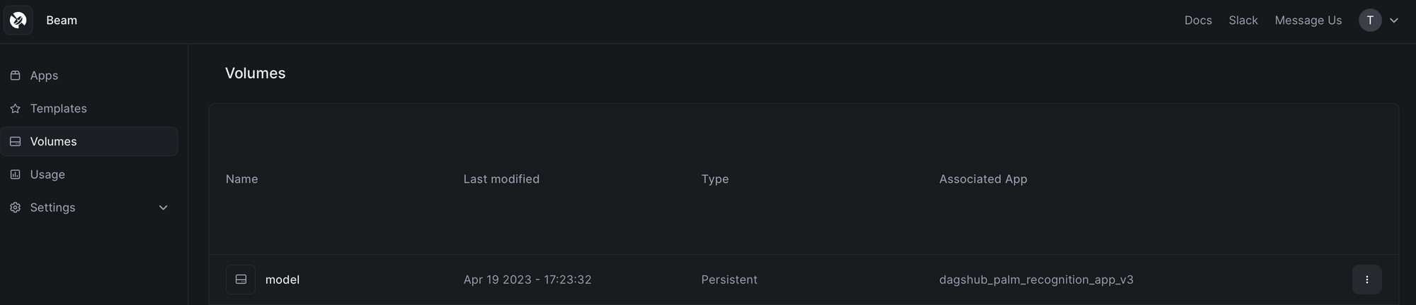 Beam Cloud仪表盘